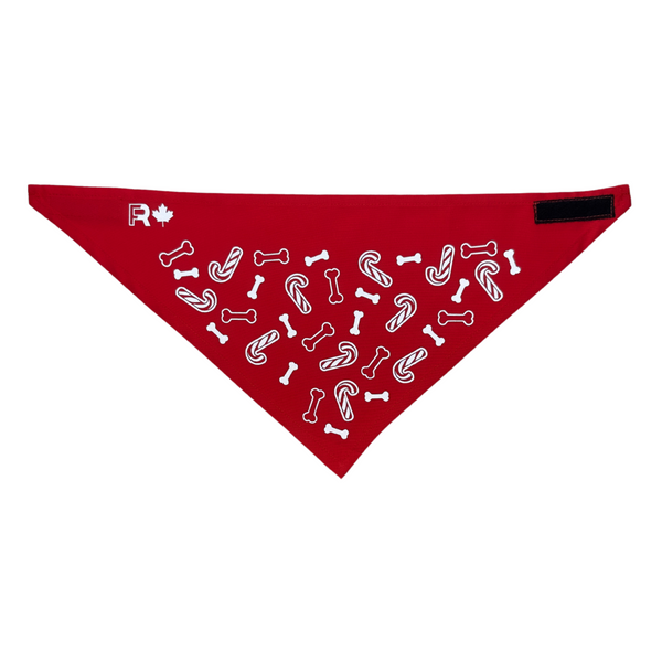 Hi-Vis Dog Reflective Bandana | Candy Canes