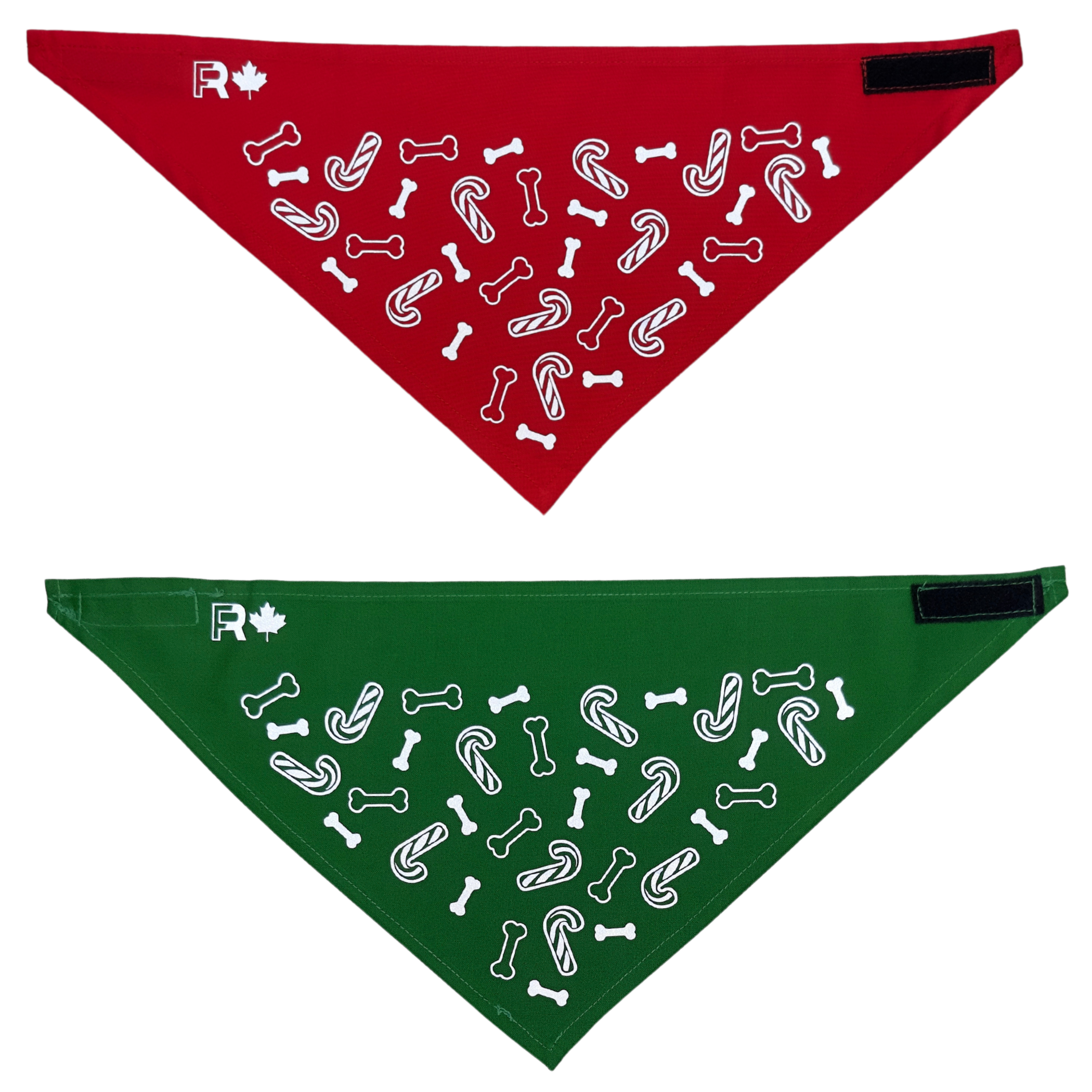 Hi-Vis Dog Reflective Bandana | Candy Canes