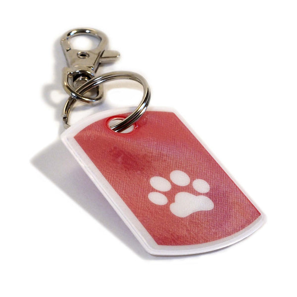 Dog Tag With White Paw | Colored Background