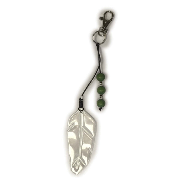 Purse_Charm_Feather_Green_Beads_Front