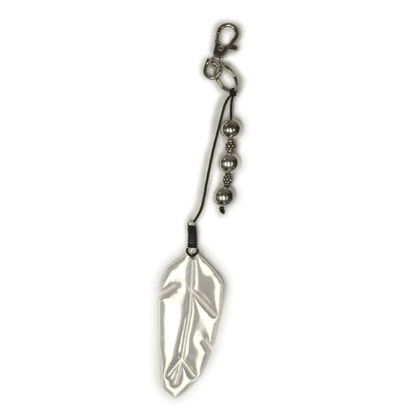 Purse_Charm_Feather_Silver_Beads_Front