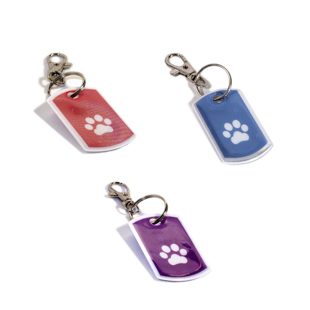 Dog Tag With White Paw | Colored Background